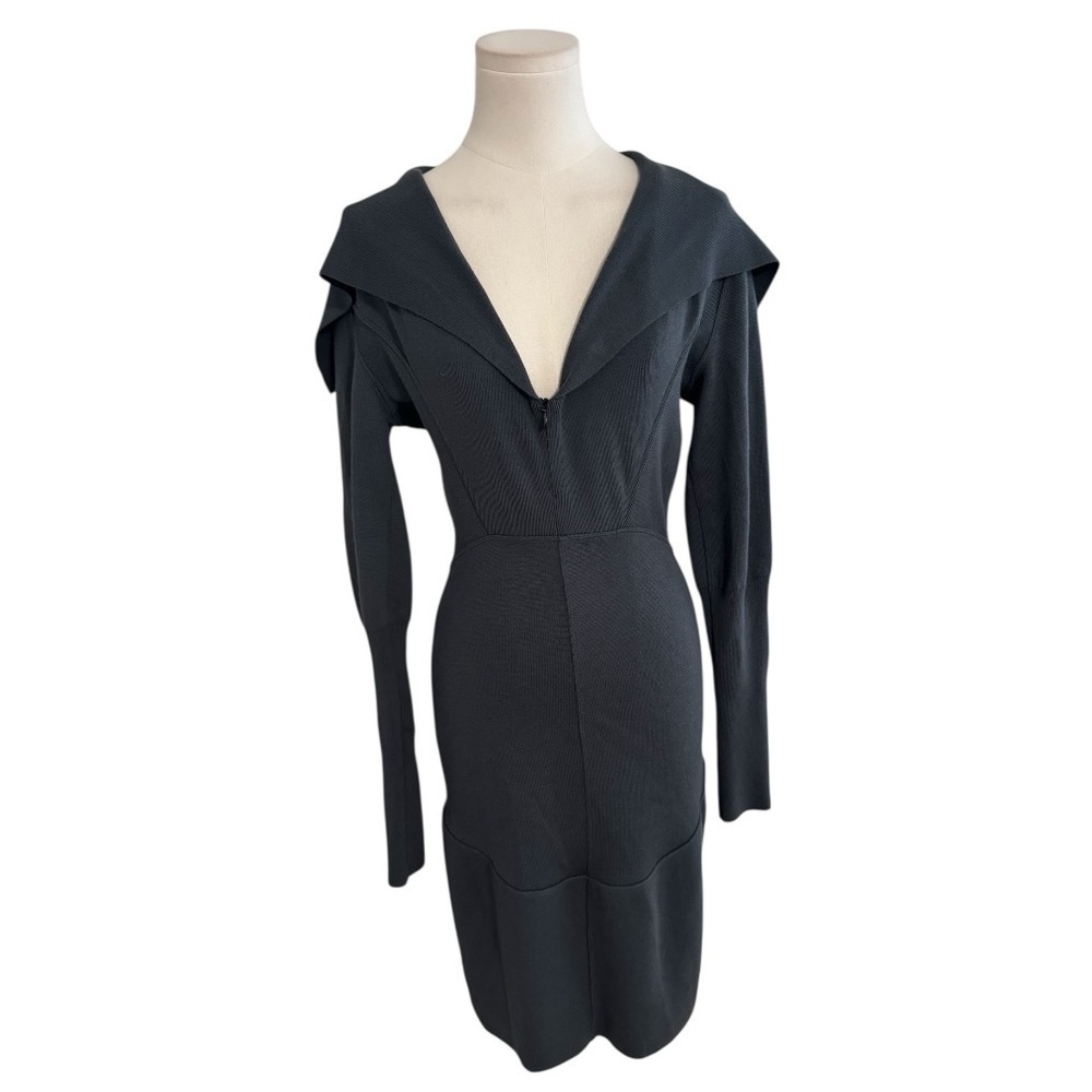 ALAIA Azzedine‎ Designer Luxury Gray Mini Dress Vintage Wool Blend L Timeless